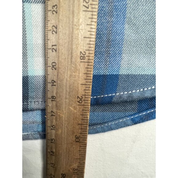 Eddie Bauer Mens Plaid Button Down Shirt size Medium Blue - Picture 6 of 6